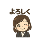 ビジネス女子の感情表現スタンプ40種（個別スタンプ：1）