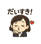ビジネス女子の感情表現スタンプ40種（個別スタンプ：18）