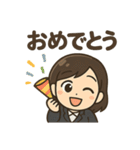 ビジネス女子の感情表現スタンプ40種（個別スタンプ：24）
