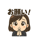 ビジネス女子の感情表現スタンプ40種（個別スタンプ：26）