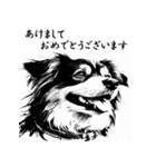 干支全部あけおめ 墨絵風 十二支 再販（個別スタンプ：36）