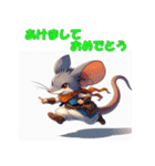 干支全部あけおめ アドベンチャー風 再販（個別スタンプ：3）