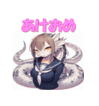 干支全部あけおめ 擬人化女子 十二支 再販（個別スタンプ：16）