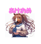 干支全部あけおめ 擬人化女子 十二支 再販（個別スタンプ：19）