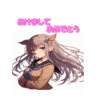 干支全部あけおめ 擬人化女子 十二支 再販（個別スタンプ：39）