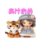 干支全部あけおめ ファンシードール 再販（個別スタンプ：10）
