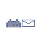 動くドットねこ！！1-2黒猫（個別スタンプ：15）
