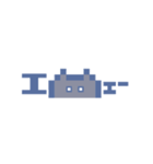 動くドットねこ！！1-2黒猫（個別スタンプ：16）