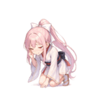 ピンク髪こはねちゃんのきつねスタンプ（個別スタンプ：3）