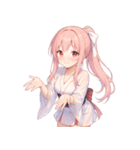 ピンク髪こはねちゃんのきつねスタンプ（個別スタンプ：32）