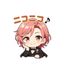 桃髪タキシードのふんわり応援スタンプ（個別スタンプ：22）
