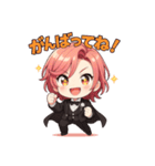 桃髪タキシードのふんわり応援スタンプ（個別スタンプ：37）