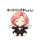 桃髪タキシードのふんわり応援スタンプ（個別スタンプ：38）