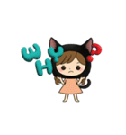 黒猫娘のデカ文字日常使い＆推し活スタンプ（個別スタンプ：30）