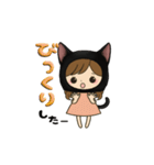 黒猫娘のデカ文字日常使い＆推し活スタンプ（個別スタンプ：32）