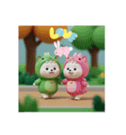 着ぐるみシリーズ豆柴白チビです。（個別スタンプ：19）