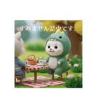 着ぐるみシリーズ豆柴白チビです。（個別スタンプ：21）