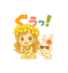 マノアちゃんとうさちゃんのほのぼのアロハ（個別スタンプ：11）