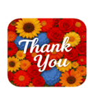 「Thank You」 花スタンプ（個別スタンプ：1）