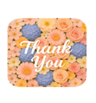 「Thank You」 花スタンプ（個別スタンプ：2）