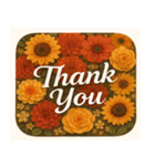 「Thank You」 花スタンプ（個別スタンプ：3）