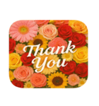 「Thank You」 花スタンプ（個別スタンプ：4）