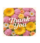 「Thank You」 花スタンプ（個別スタンプ：5）