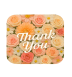 「Thank You」 花スタンプ（個別スタンプ：6）