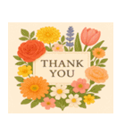 「Thank You」 花スタンプ（個別スタンプ：8）