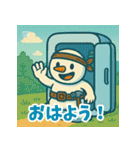 スノスケ 汗だくスノーマンスタンプ 夏編（個別スタンプ：1）