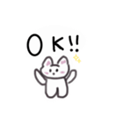 みんみんネコのしろねこちゃんスタンプ（個別スタンプ：1）