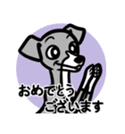 【ブルー2】1年中使える♡パピーイタグレ（個別スタンプ：18）