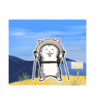 中高年ねこ 旅行編（個別スタンプ：7）