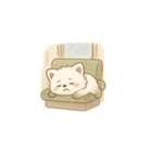 白いもふもふレッドパンダー通勤トラブル（個別スタンプ：4）