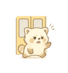 白いもふもふレッドパンダー通勤トラブル（個別スタンプ：5）