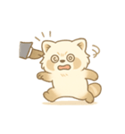 白いもふもふレッドパンダー通勤トラブル（個別スタンプ：8）