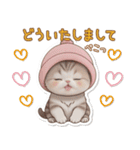 可愛い猫 シール風パステル 状況＆思いやり（個別スタンプ：8）