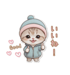 可愛い猫 シール風パステル 状況＆思いやり（個別スタンプ：9）