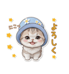 可愛い猫 シール風パステル 状況＆思いやり（個別スタンプ：10）