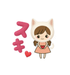 白猫娘のデカ文字日常使い＆推し活スタンプ（個別スタンプ：16）