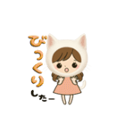 白猫娘のデカ文字日常使い＆推し活スタンプ（個別スタンプ：32）