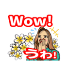 美人と綺麗な花(イタリア語と日本語)（個別スタンプ：15）