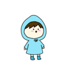 [アレンジ用]梅雨の子供（あお）（個別スタンプ：1）