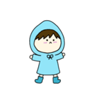 [アレンジ用]梅雨の子供（あお）（個別スタンプ：2）