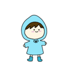 [アレンジ用]梅雨の子供（あお）（個別スタンプ：4）
