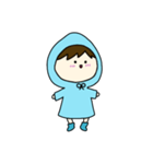 [アレンジ用]梅雨の子供（あお）（個別スタンプ：5）