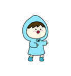 [アレンジ用]梅雨の子供（あお）（個別スタンプ：6）