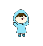[アレンジ用]梅雨の子供（あお）（個別スタンプ：7）