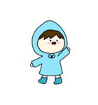[アレンジ用]梅雨の子供（あお）（個別スタンプ：9）