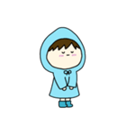 [アレンジ用]梅雨の子供（あお）（個別スタンプ：11）